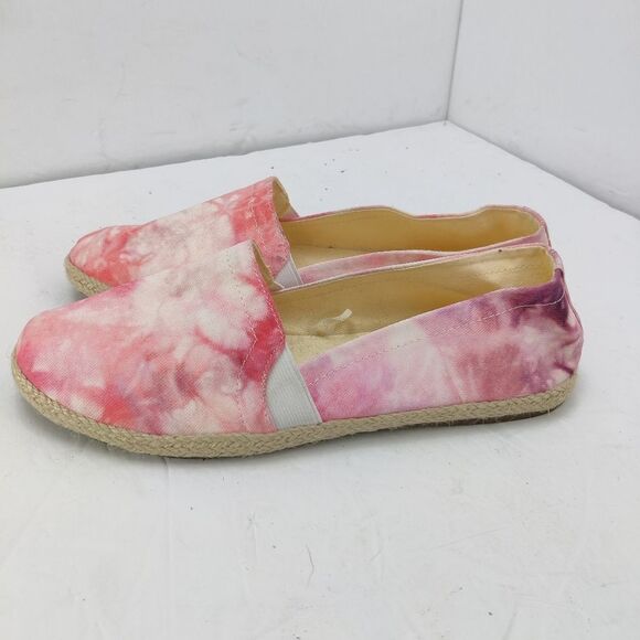 Tie Dye Pink Espadrille Slip On Loafer Flats Women's Sz 8 Siracha by Report - Picture 4 of 12